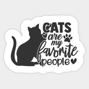 Cats Are My Favorite People Funny Cat Lover Sticker